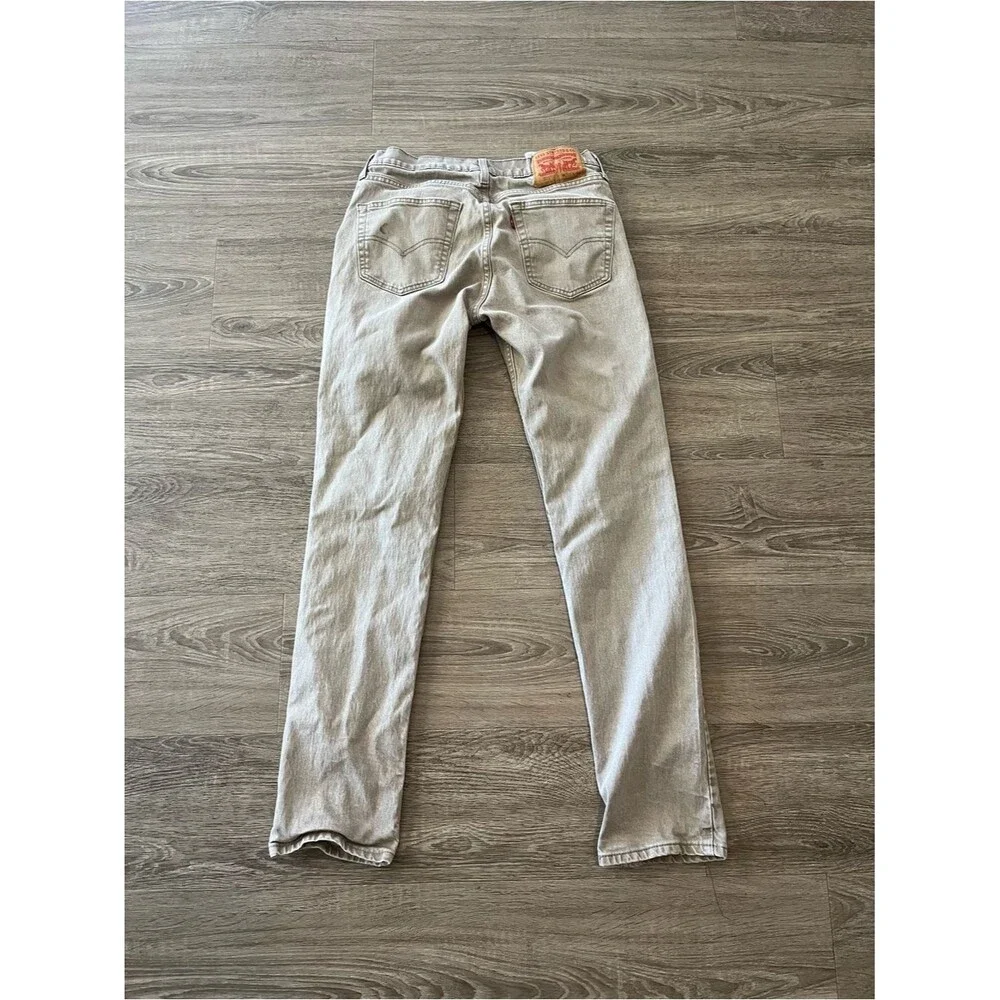 Levi’s 511 Slim Khaki Jeans Mens 32x34 Beige Stretch Denim Distressed Pants